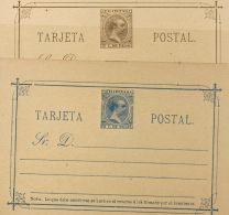 DEPENDENCIAS POSTALES ESPAÑOLAS. Filipinas-Entero Postal. (*) EP10/11 2 Cts Azul Y 3 Cts Castaño Sobre Tar - Filippijnen