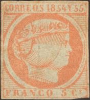 DEPENDENCIAS POSTALES ESPAÑOLAS. Filipinas. * MH 5 5 Cuartos Naranja (Posición 4). Margen Inferior Justito - Filippine