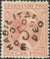 DEPENDENCIAS POSTALES ESPAÑOLAS. Fernando Poo. (*) 39 5 Ctvos Sobre 25 Ctvos Carmín. MAGNIFICO Y MUY RARO. - Fernando Poo