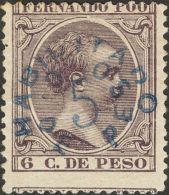 DEPENDENCIAS POSTALES ESPAÑOLAS. Fernando Poo. * MH 33 5 Ctvos Sobre 6 Ctvos Violeta. BONITO Y RARO. (Edifil 2017 - Fernando Po