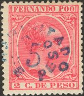 DEPENDENCIAS POSTALES ESPAÑOLAS. Fernando Poo. * MH 32 5 Ctvos Sobre 2 Ctvos Rosa. MAGNIFICO. (Edifil 2017: 72&eu - Fernando Po