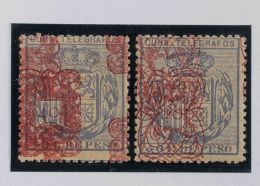 DEPENDENCIAS POSTALES ESPAÑOLAS. Cuba-Telégrafos. ** MNH 58hh, 61hh 40 Cts Gris (Tipo A) Y 40 Cts Gris (Ti - Cuba (1874-1898)