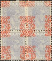 DEPENDENCIAS POSTALES ESPAÑOLAS. Cuba. * MH 80A(3) 5 Cts Sobre 5 Cts Azul Gris, Bloque De Cuatro. Variedad SOBREC - Kuba (1874-1898)