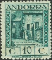 DEPENDENCIAS POSTALES ESPAÑOLAS. Andorra. ** MNH 17cc 10 Cts Azul Verdoso. CAMBIO DE COLOR. MAGNIFICO Y RARISIMO. - Andere & Zonder Classificatie