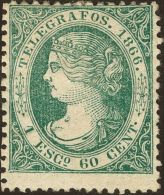 TELEGRAFOS. * MH 15 1600 Mils Verde. BONITO. (Edifil 2017: 235€) - Altri & Non Classificati