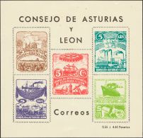 ASTURIAS Y LEON. (*) Hoja Bloque. Fantasia Privada "CONSEJO DE ASTURIAS Y LEON". A EXAMINAR. - Asturies & Leon