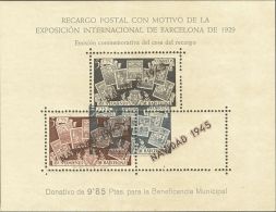 AYUNTAMIENTO DE BARCELONA. ** MNH NE32P Hoja Bloque. NO EMITIDA. PRUEBA DE IMPRESION, De Encuadre Del Dibujo. MAGNIFICA - Barcellona