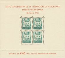 AYUNTAMIENTO DE BARCELONA. ** MNH NE27/28 Hojas Bloque. NO EMITIDAS. MAGNIFICAS. (Edifil 2017: 114€) - Barcelona