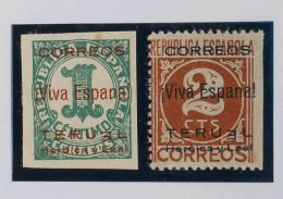 EMISIONES LOCALES PATRIOTICAS. Teruel. ** MNH 1/2heb 1 Cts Y 2 Cts (margen Derecho Sin Dentado). Variedad Sobrecarga "&N - Emissioni Nazionaliste