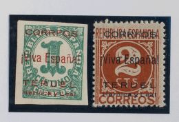 EMISIONES LOCALES PATRIOTICAS. Teruel. ** MNH 1/2he 1 Cts Y 2 Cts. Variedad Sobrecarga "CORRFOS" EN LUGAR "CORREOS". MAG - Emissioni Nazionaliste