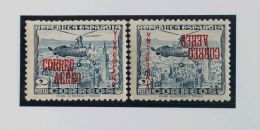 EMISIONES LOCALES PATRIOTICAS. San Sebastián. ** MNH 61, 61hi 2 Pts Azul Y 2 Pts Azul SOBRECARGA INVERTIDA. MAGNI - Emisiones Nacionalistas