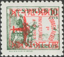 EMISIONES LOCALES PATRIOTICAS. Málaga. ** MNH 53 10 Cts Verde. MAGNIFICO Y RARISIMO. Cert. CEM. - Nationalist Issues