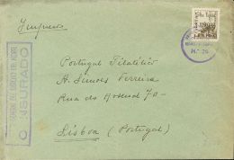 EMISIONES LOCALES PATRIOTICAS. Lérida. SOBRE 3 (1938ca). 5 Cts Castaño. Impreso Dirigido A LISBOA (PORTUGA - Emissions Nationalistes