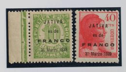 EMISIONES LOCALES PATRIOTICAS. Játiva. ** MNH 1/2 Serie Completa. MAGNIFICA Y MUY RARA. - Nationalistische Ausgaben