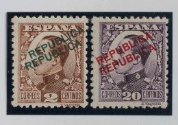 EMISIONES LOCALES REPUBLICANAS. Madrid. * MH 2hh, 6hh 2 Cts Y 20 Cts (NºA549,774). Variedad DOBLE SOBRECARGA. MAGNI - Republican Issues