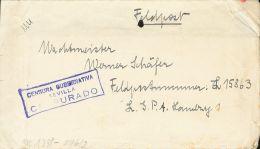 GUERRA CIVIL. Bando Nacional. SOBRE 1942. SEVILLA A HAMBURGO. Correo Militar Dirigido A Una Unidad Alemana (Feldpost 158 - Other & Unclassified