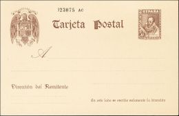 ENTEROS POSTALES. (*) EP83 20 Cts Castaño Sobre Tarjeta Entero Postal (con Pie De Imprenta). MAGNIFICA. (Edifil 2 - Altri & Non Classificati