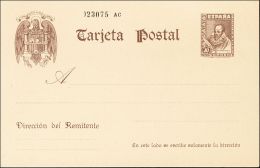 ENTEROS POSTALES. (*) EP83 20 Cts Castaño Sobre Tarjeta Entero Postal (con Pie De Imprenta). MAGNIFICA. (Edifil 2 - Otros & Sin Clasificación