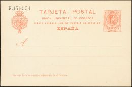 ENTEROS POSTALES. (*) EP53 10 Cts Rojo Anaranjado Sobre Tarjeta Entero Postal. MAGNIFICA. (Edifil 2017: 45€) - Other & Unclassified