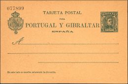 ENTEROS POSTALES. (*) EP43 5 Cts Verde Azulado Sobre Tarjeta Entero Postal. MAGNIFICA. (Edifil 2017: 45€) - Other & Unclassified