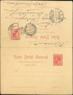 ENTEROS POSTALES. SOBRE EP17 1897. 10 Cts Carmín Sobre Tarjeta Entero Postal, La Ida Circulada De BILBAO A DUSSEL - Sonstige & Ohne Zuordnung