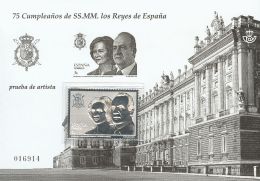 2º CENTENARIO. Pruebas De Lujo. ** MNH 114P Prueba De Lujo (sello En Plata). 75º CUMPLEAÑOS DE S.S.M.M. - Autres & Non Classés