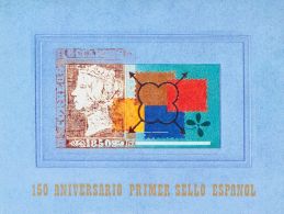 2º CENTENARIO. Pruebas De Lujo. ** MNH 3711AC Carnet Del 150º ANIVERSARIO DEL PRIMER SELLO ESPAÑOL. MAG - Autres & Non Classés