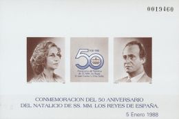 2º CENTENARIO. Pruebas De Lujo. ** MNH 15P Prueba De Lujo. 50º ANIVERSARIO NATALICIO S.S.M.M. LOS REYES. MAGNI - Autres & Non Classés