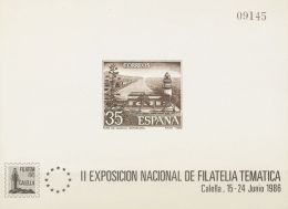 2º CENTENARIO. Pruebas De Lujo. ** MNH 9P Prueba De Lujo (imperceptible Arruguita). FILATEM 86. CALELLA. BONITA. (E - Autres & Non Classés