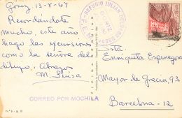 2º CENTENARIO. SOBRE 1648 1967. 1 Pts Multicolor. Tarjeta Postal De GORIZ (HUESCA) A BARCELONA. En El Frente Marcas - Other & Unclassified