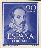 2º CENTENARIO. ** MNH 1074s 20 Cts Violeta Oscuro. SIN DENTAR. MAGNIFICO Y RARISIMO, EL CATALOGO EDIFIL SOLAMENTE I - Autres & Non Classés