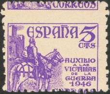 ESTADO ESPAÑOL. Emisiones Diversas Del Estado Español. ** MNH 1062dh 5 Cts Violeta. Variedad DENTADO HORIZ - Andere & Zonder Classificatie