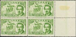 ESTADO ESPAÑOL. Emisiones Diversas Del Estado Español. ** MNH 990(4) 10 Pts Verde, Bloque De Cuatro, Borde - Andere & Zonder Classificatie