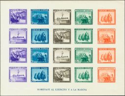 ESTADO ESPAÑOL. Ejército Y La Marina. ** MNH 850 Hoja Bloque. SIN DENTAR. MAGNIFICA. (Edifil 2017: 330&eur - Autres & Non Classés