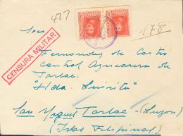 ESTADO ESPAÑOL. Fernando El Católico. SOBRE 844(2) 1938. 30 Cts Rojo, Pareja. Certificado Dirigido A SAN M - Other & Unclassified