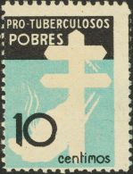 ESTADO ESPAÑOL. Protuberculosos. (*) 840ef 10 Cts Negro Y Azul Celeste. Variedad SIN IMPRESION DEL COLOR ROJO. MA - Altri & Non Classificati