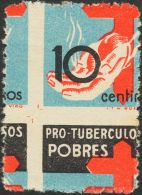 ESTADO ESPAÑOL. Protuberculosos. ** MNH 840dx 10 Cts Negro, Azul Y Rojo. Variedad DENTADO VERTICAL Y HORIZONTAL D - Sonstige & Ohne Zuordnung