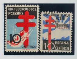 ESTADO ESPAÑOL. Protuberculosos. ** MNH 840, 866 Dos Sellos De Protuberculosos De 10 Cts Negro, Azul Y Rojo, Corr - Sonstige & Ohne Zuordnung