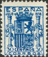 ESTADO ESPAÑOL. Escudo De España. ** MNH 801 30 Cts Azul. MAGNIFICO. Cert. CEM. (Edifil 2017: 1540€) - Sonstige & Ohne Zuordnung