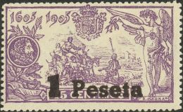 II REPUBLICA. Fiesta Del Trabajo. ** MNH 762hpa 1 Pts Sobre 15 Cts Violeta. Variedad Sobrecarga Sólamente "1 Pese - Altri & Non Classificati