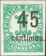 II REPUBLICA. Cifras Con Sobrecarga. ** MNH 742shcca 45 Cts Sobre 1 Cts Verde. Variedad CAMBIO DE COLOR EN LA SOBRECARGA - Other & Unclassified