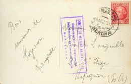 II REPUBLICA. Personajes. SOBRE 687 1936. 30 Cts Carmín. Tarjeta Postal De FIGUERAS A PERPIÑAN (FRANCIA). - Other & Unclassified