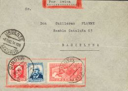 II REPUBLICA. Urgente (1933). SOBRE 679, 669, 670 1934. 20 Cts Rojo Carmín, 30 Cts Carmín Y 40 Cts Azul. C - Autres & Non Classés