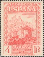 II REPUBLICA. Montserrat. * MH 647P 4 Pts Rosa. ENSAYO DE PLANCHA, Dentado. MAGNIFICO Y RARO. (Gálvez 2973) - Autres & Non Classés