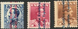 II REPUBLICA. Vaquer De Perfil. Sobrecarga República. * MH NE25/27 Serie Completa (el 40 Cts Sin Fijasellos). NO - Autres & Non Classés