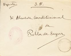 SIGLO XX. Pro Catacumbas. SOBRE 1928. TREMP (LERIDA) A POBLA DE SEGUR. Marca De Franquicia JUZGADO DE 1ª INSTANCIA - Andere & Zonder Classificatie