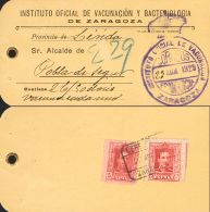 SIGLO XX. Alfonso XIII. Vaquer. SOBRE 312, 317A 1929. 5 Cts Carmín Y 25 Cts Carmín Rojo. Etiqueta Del Inst - Andere & Zonder Classificatie