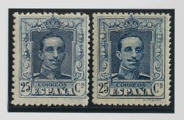 SIGLO XX. Alfonso XIII. Vaquer. * MH NE23, NE24 25 Cts Azul (Tipo I Y Tipo II). NO EMITIDOS. MAGNIFICOS. (Edifil 2017: 5 - Autres & Non Classés