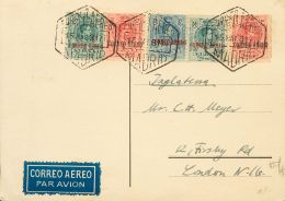 SIGLO XX. Alfonso XIII. Correo Aéreo. Medallón. SOBRE 292/96 1920. Serie Completa. Tarjeta Filatéli - Andere & Zonder Classificatie