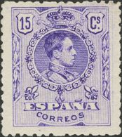 SIGLO XX. Alfonso XIII. Medallón. ** MNH 270 15 Cts Violeta. Márgenes Excepcionales. PIEZA DE LUJO. - Autres & Non Classés